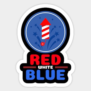 Blue Red White Independence Day Sticker